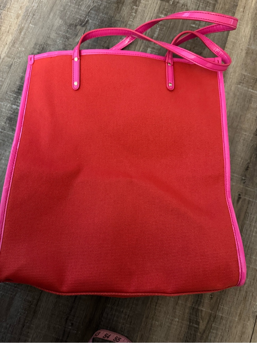Kate Spade Pink Flower Appliqué Canvas Tote Bag - Picture 3 of 8